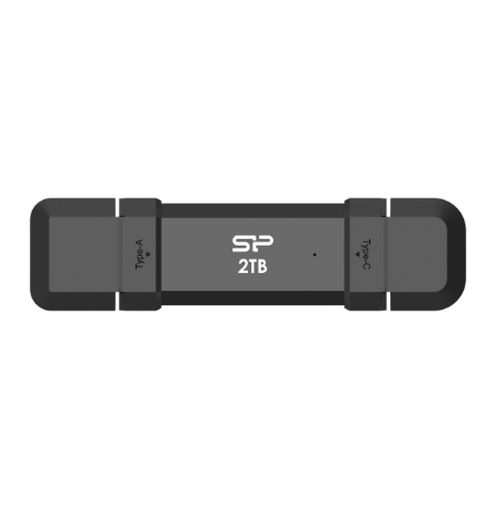 Silicon Power Portable External SSD | DS72 | 500 GB | USB Type-A/USB Type-C 3.2 Gen 2 | Black