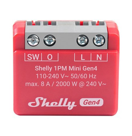 Shelly 1PM Mini Gen4 Smart switch Red