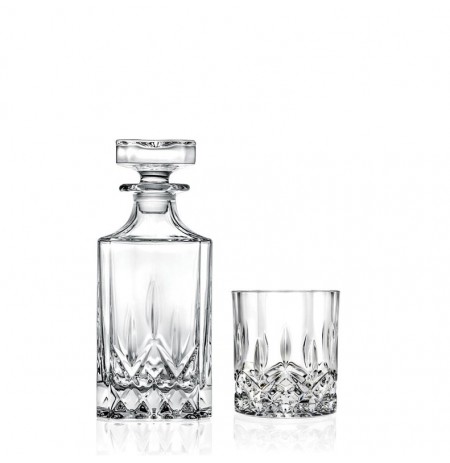 WHISKEY GLASSES AND GARAFE SET 6 PCS. OP