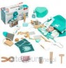 Small Doctor Dentist Wooden Medical Set with first aid kit and coat 20 pcs