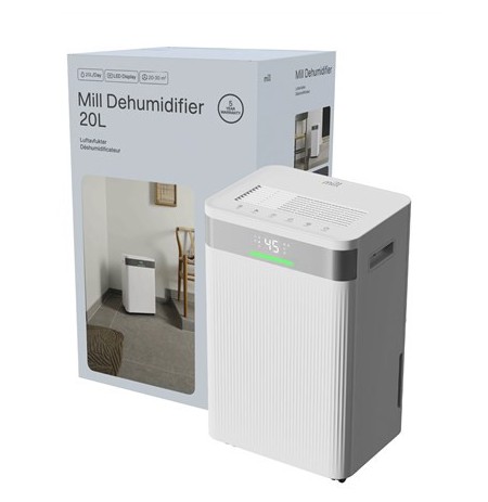 Mill | Dehumidifier | MDH20 | Suitable for rooms up to 20-30 m2 | Water tank capacity 4 L | White