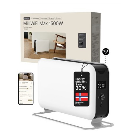 Mill | Portable Heater | CO1500MAXWIFI3 | Convection Heater | 1500 W | Suitable for rooms up to 14-18 m2 | White | IPX4