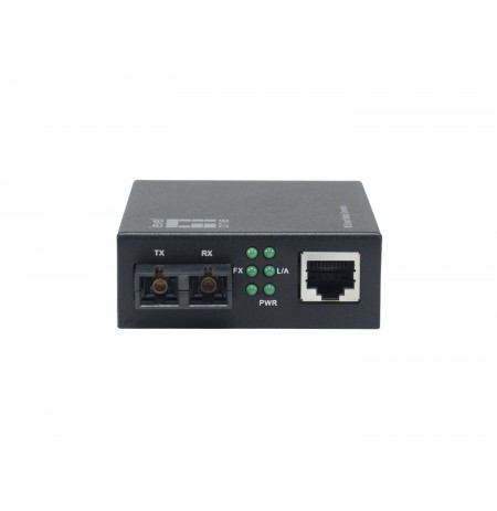 LevelOne Smart Gigabit RJ45-SC Media Converter, Multi-Mode Fiber, 850nm, 500M, Compatible with 19-inch rack-mountable chassis