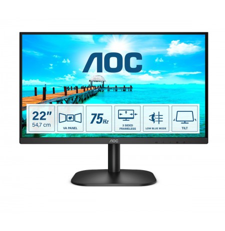 AOC B2 22B2H computer monitor 54.6 cm (21.5") 1920 x 1080 pixels Full HD LED Black