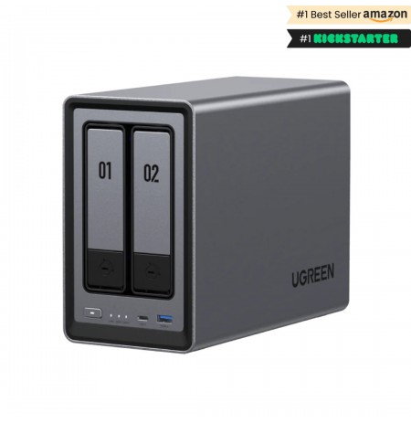 Ugreen NASync DXP2800 NAS System 2-Bay Compact Intel® N N100 8 GB DDR5 0 TB UGOS Pro Black