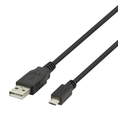 Kabelis DELTACO USB 2.0 Micro B, 2.4A, 3m, juodas / USB-303S-K / R00140010