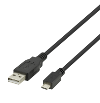 Kabelis DELTACO USB 2.0 Micro B, 2.4A, 3m, juodas / USB-303S-K / R00140010