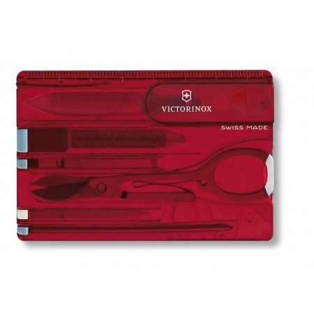 Victorinox V-0.71 00.T Taschenmesser Swiss Card, rot transparent