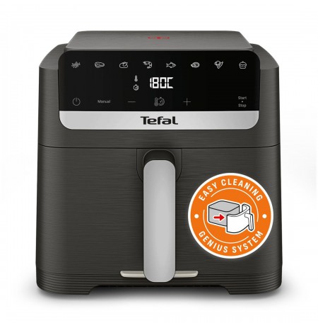 Tefal Easy Fry Mega Compact EY866HE1 fryer Single 7.5 L Stand-alone Hot air fryer Black, Silver