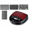 Brock SSM 6004 RD 4 in 1 Sandwich/Nutlet/WaffleMaker And Grill 750 W, Red