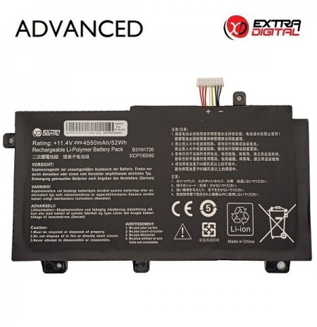 Nešiojamo kompiuterio baterija ASUS B31N1726, 4550mAh, Extra Digital Advanced