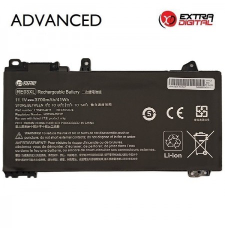 Nešiojamo kompiuterio baterija HP RE03XL, 3700mAh, Extra Digital Advanced