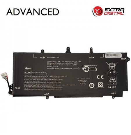 Nešiojamo kompiuterio baterija HP BL06XL, 3400mAh, Extra Digital Advanced