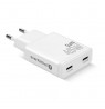 Charger GaN 2x USB-C Quick Charge 3.0 45W PD white