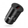 Car charger 1 X USB QC3.0 18W black + cable USB-C 1m