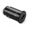 Car charger 1 X USB QC3.0 18W black + cable USB-C 1m
