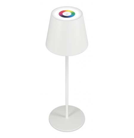 RealPower LED-RGB Tischlampe dimmbar mit Akku,weiss