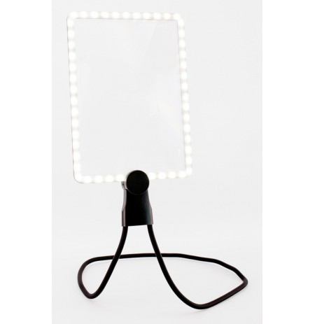 REALPOWER LED-Lupe HL-1,rechteckige LED-Leselupe zum umhĂ¤nge