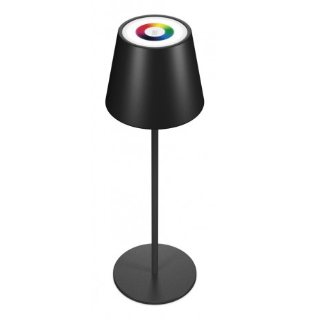 RealPower LED-RGB Tischlampe dimmbar mit Akku,black