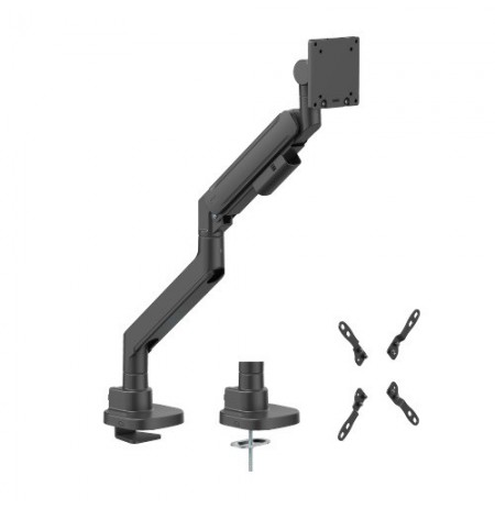 Tvirtas 24"-57" monitoriaus spyruoklinis laikiklis, juodas