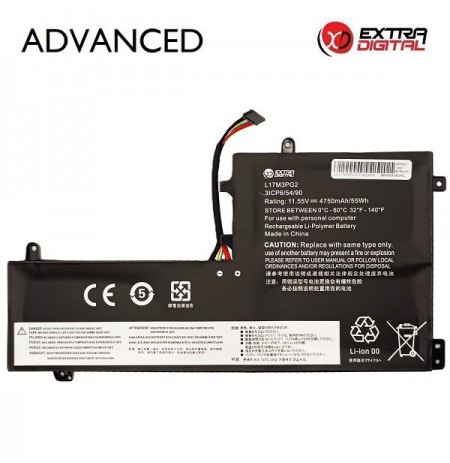 Nešiojamo kompiuterio baterija LENOVO L17M3PG2, 4750mAh, Extra Digital Advanced