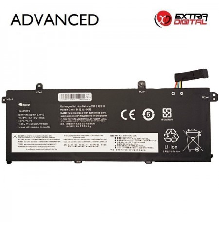 Nešiojamo kompiuterio baterija LENOVO L18M3P73, 4200mAh, Extra Digital Advanced