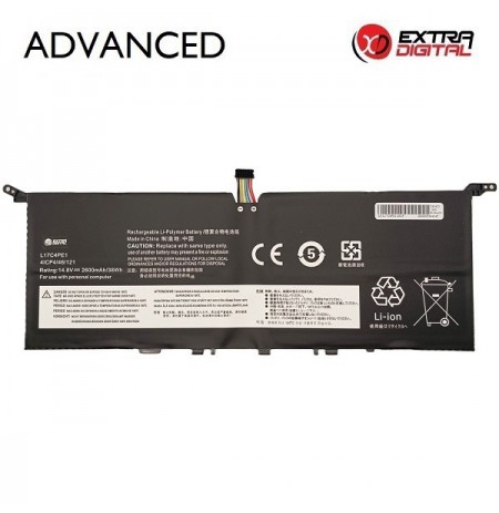 Nešiojamo kompiuterio baterija LENOVO L17C4PE1, 2600mAh, Extra Digital Advanced