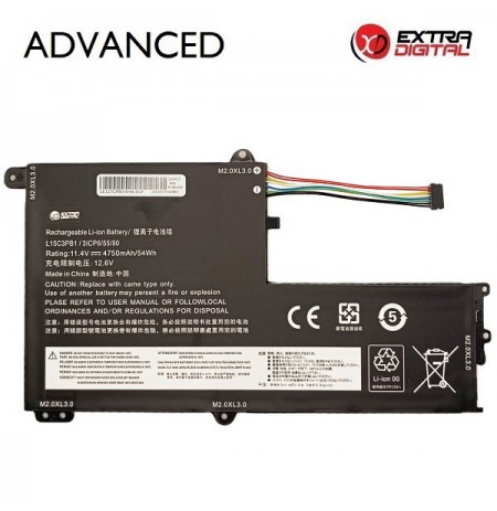 Nešiojamo kompiuterio baterija LENOVO L15C3PB1, 4750mAh, Extra Digital Advanced