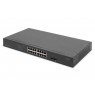 Digitus 16-Port Gigabit Netzwerkswitch, 19 Zoll, unmanaged,2 Uplink Ports, SFP