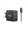 Lenovo Dual USB-C 65W GaN Charger Universal Black AC Indoor