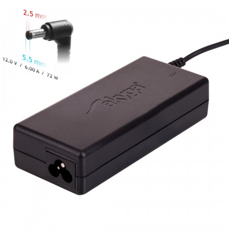 Power supply mains Akyga AK-ND-28 for notebooks Acer (12 V, 6,0 A, 72 W, 5.5 mm x 2.5 mm)