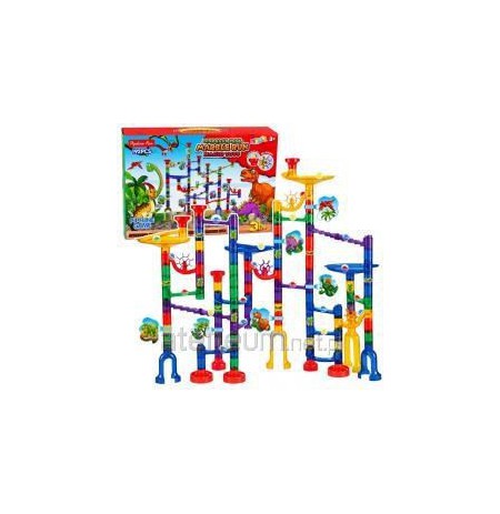 Construction set ball track tunnels colourful dinosaurs 192 pcs