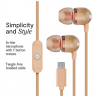 Marley Wired Earbuds | Smile Jamaica | Built-in microphone | USB Type-C | Copper