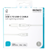 USB-C - USB-C + Lightning adapteris DELTACO, 2 in 1, 1 m, baltas / IPLH-442-1 / 1903217