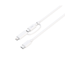 USB-C - USB-C + Lightning adapteris DELTACO, 2 in 1, 1 m, baltas / IPLH-442-1 / 1903217