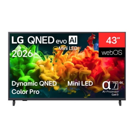 LG QNED 4K evo AI Mini LED TV | 43QNED8EB3F | 43 | Smart TV | webOS | UHD | Black