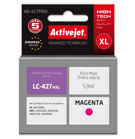 Activejet AB-427MNX Brother printer ink cartridge, replacement for Brother LC-427MXL, Supreme, 53 ml, magenta