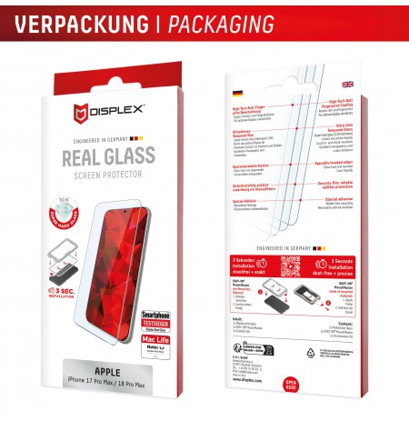 Apple iPhone 17 Pro Max/18 Pro Max Real Screen Glass MM By Displex Transparent