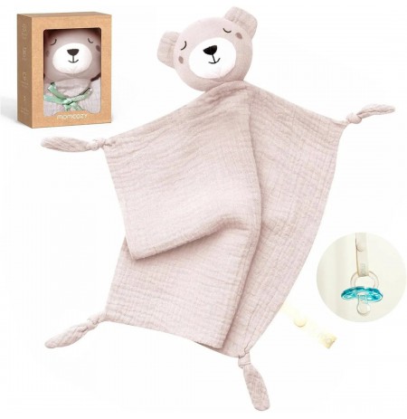 Momcozy cotton teddy bear for babies, pink