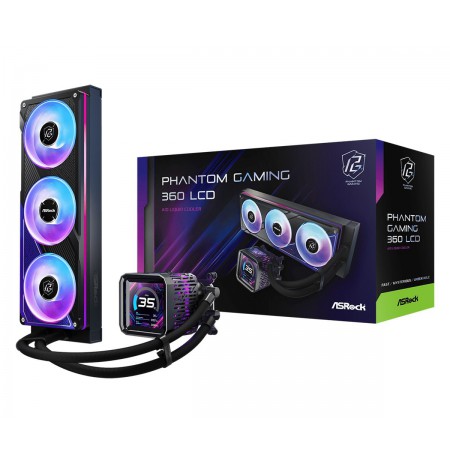 Asrock Phantom Gaming 360 LCD Processor All-in-one liquid cooler 12 cm Black
