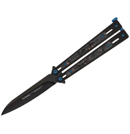 Knife Tokisu 02259 Balisong Bright Black Steel