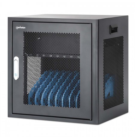Manhattan Laptop Charging Cabinet Desktop via AC Adapter (EU) 10-bay, Install device's AC Adapter (power cables) into unit,