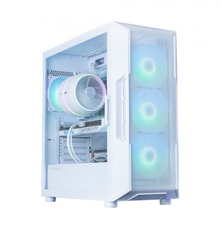 Zalman I3 NEO ARGB V2, ATX Mid Tower PC Case, 4 x 120mm ARGB Fans, White