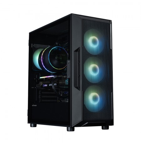 Zalman I3 NEO ARGB V2, ATX Mid Tower PC Case, 4 x 120mm ARGB Fans, Black