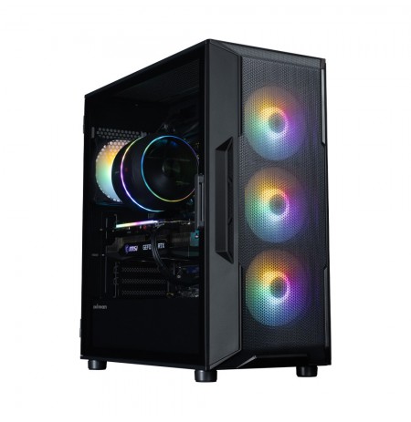 Zalman I3 NEO V2, ATX Mid Tower PC Case, 4 x 120mm RGB Fans, Black