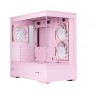 Zalman P30 V2, mATX Mini Tower PC Case, 3 x 120mm ARGB Fans, Pink