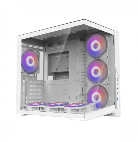 Zalman D40, ATX Mid Tower PC Case, 7 x 120mm ARGB Fans, White