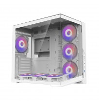 Zalman D40, ATX Mid Tower PC Case, 7 x 120mm ARGB Fans, White