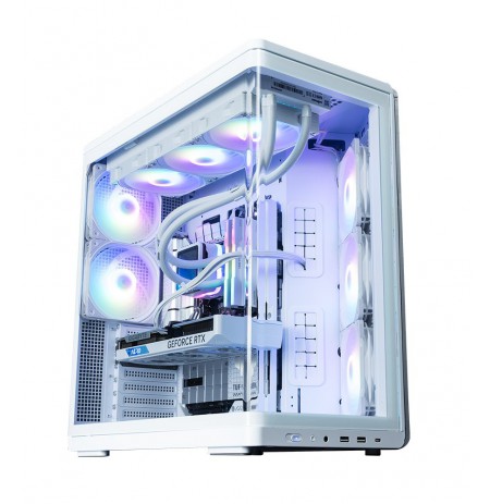 Zalman P60, ATX Mid Tower PC Case, 5 x 120mm ARGB Fans, White