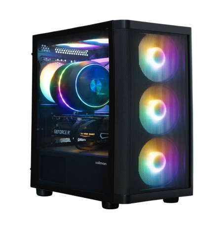 Zalman M4 SE, mATX Mini Tower PC Case, 6 x 120mm FRGB Fans, Black